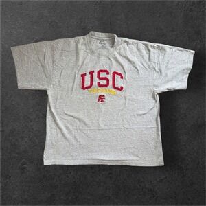 Cadre USC Trojans T-Shirt Mens XL Grey Embroidered Logo Short Sleeve NCAA Tee